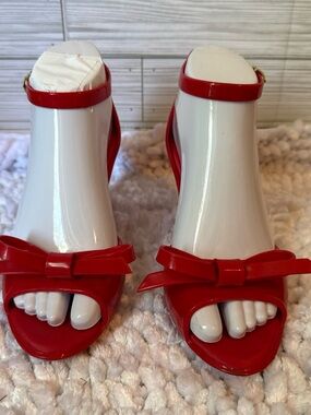 Melissa Mermaid Red Jelly Peep-Toe Heels